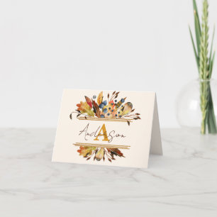 Autumn leaves frame personalized note card