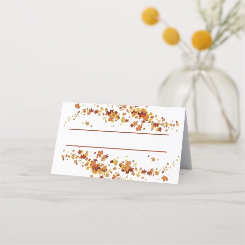 Autumn leaves frame place card