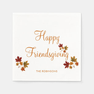 Autumn Leaves Friendsgiving Thanksgiving Dinner Napkins