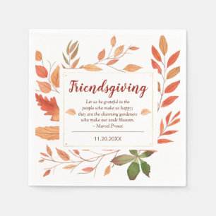 Autumn Leaves Friendsgiving Thanksgiving Dinner Napkins