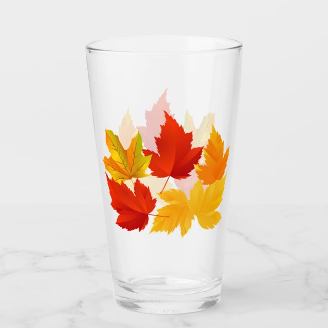 Autumn Leaves Glass Tumbler
