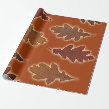 Autumn Leaves Glow On Custom Color Wrapping Paper by KreaturFlora at Zazzle