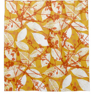 Autumn Leaves: Golden Vintage Repeat Shower Curtain