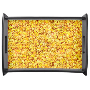Autumn leaves, golden yellow serving tray