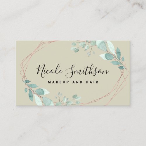 autumn leaves greenery frame business card
