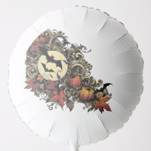 Autumn leaves. Halloween pattern. Balloon