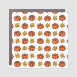 Autumn Leaves: Hand-Drawn Pumpkin Pattern Car Magnet