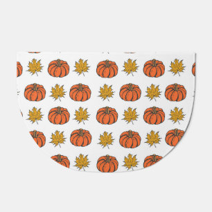 Autumn Leaves: Hand-Drawn Pumpkin Pattern Doormat