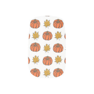 Autumn Leaves: Hand-Drawn Pumpkin Pattern Minx Nail Art