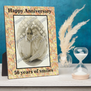 Autumn Leaves Happy 50th Anniversary Add Photo Plaque