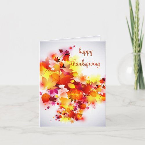 Autumn Leaves Happy Thanksgiving Notecard