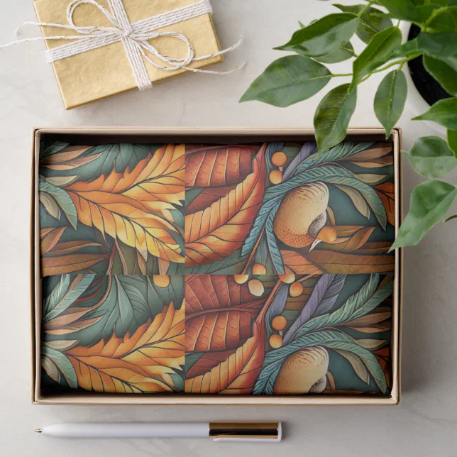 Autumn Leaves Harvest Pattern for Elegant Fall Tissue Paper | Zazzle