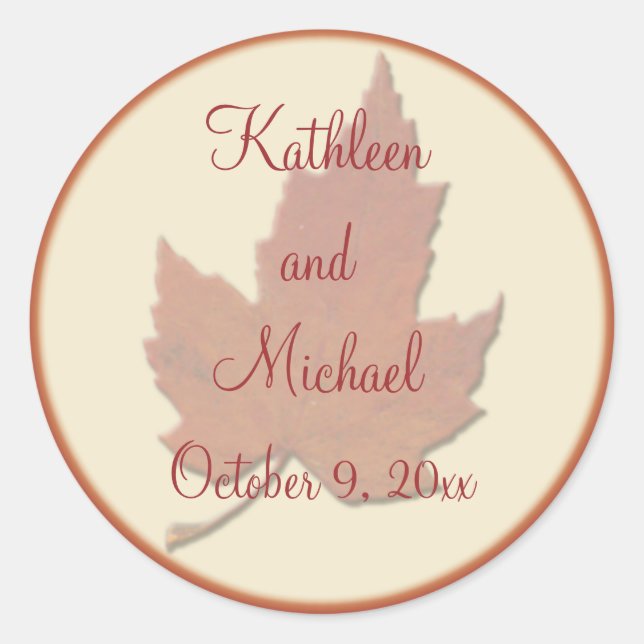 Autumn Leaves II 1.5" Diameter Round Sticker (Front)