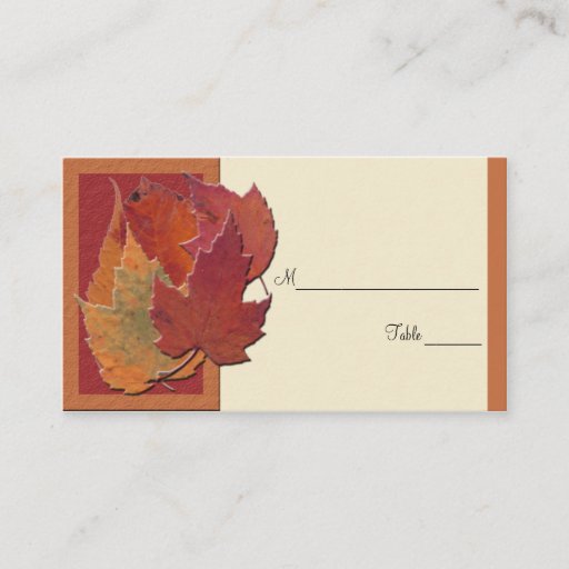 Customizable Autumn Leaves II Placecards Business Cards