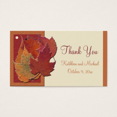 Autumn Leaves II Wedding Favor Tag Business Card Templates