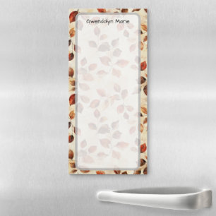 Autumn Leaves Illustration Personalized  Magnetic Notepad