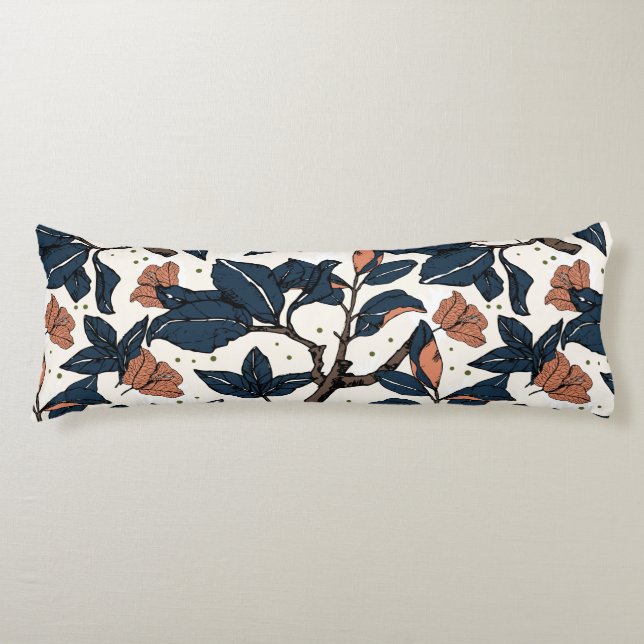 Autumn Leaves in Bloom Body Pillow (Front)