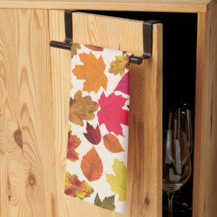 Autumn Leaves In Fall Colors  Kitchen Towel