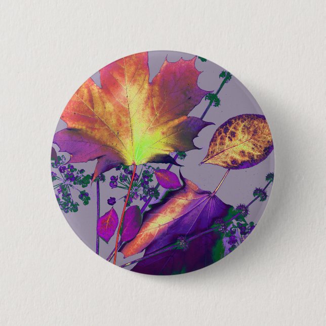 Autumn Leaves in Lilac Button (Front)