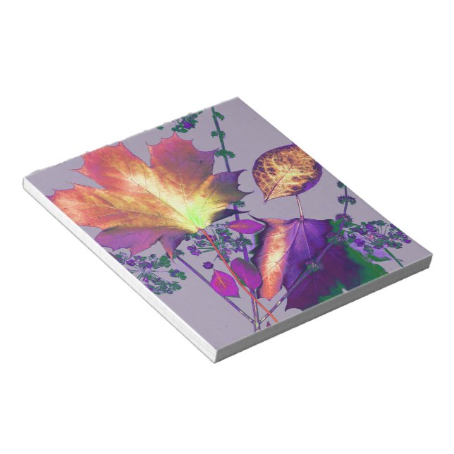 Autumn Leaves in Lilac Notepad (Angled)