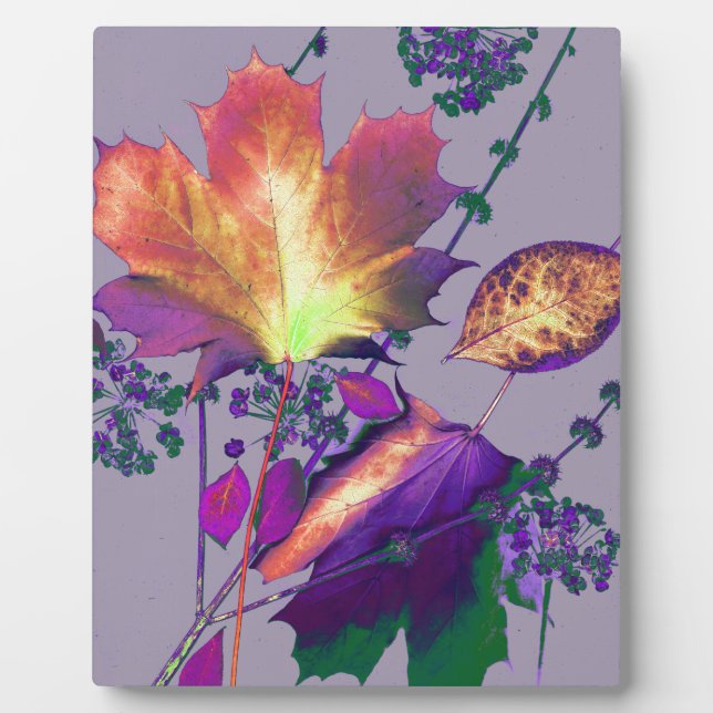Autumn Leaves in Lilac Plaque (Front)