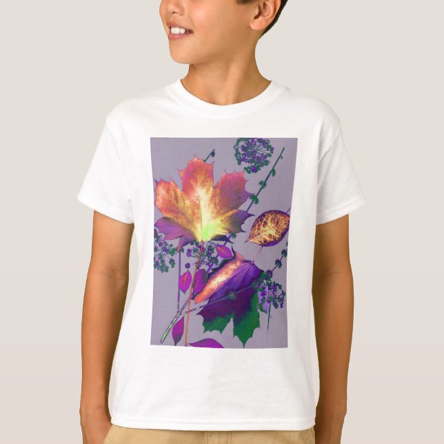 Autumn Leaves in Lilac T-Shirt (Front)