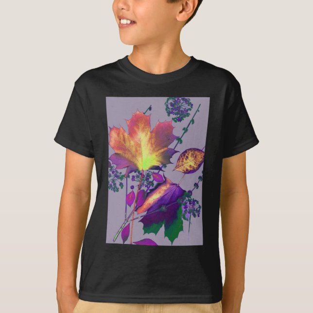 Autumn Leaves in Lilac T-Shirt (Front)
