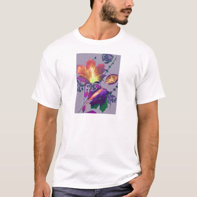 Autumn Leaves in Lilac T-Shirt (Front)