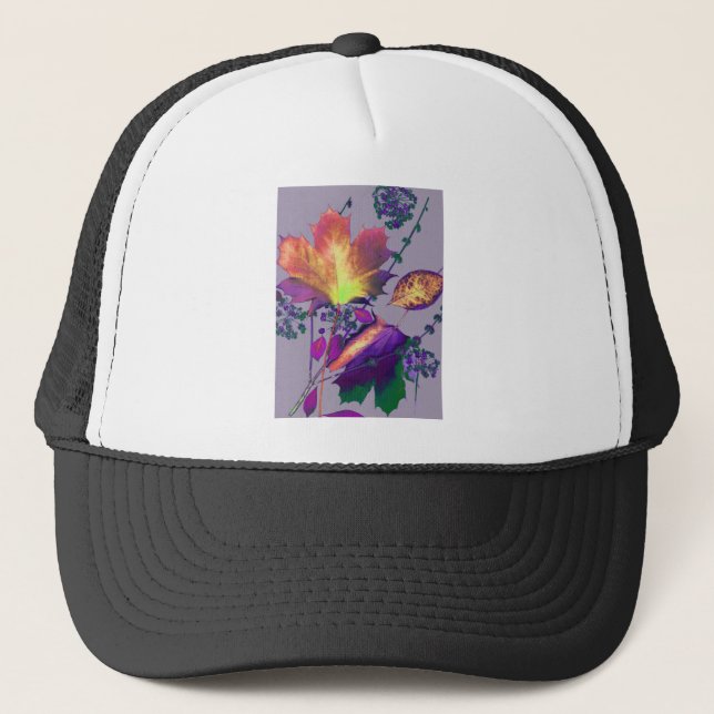 Autumn Leaves in Lilac Trucker Hat (Front)