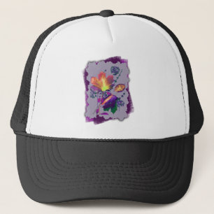 Autumn Leaves in Lilac with Purple Trucker Hat