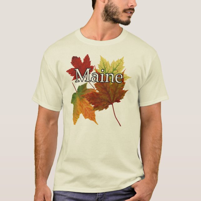 AUTUMN LEAVES IN MAINE T-Shirt (Front)
