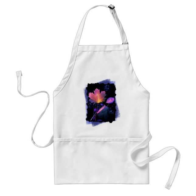 Autumn Leaves in Neon and Blue Adult Apron (Front)
