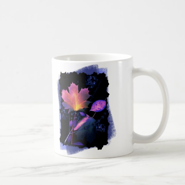 Autumn Leaves in Neon and Blue Coffee Mug (Right)