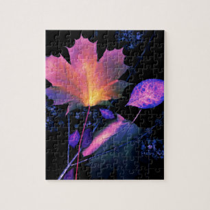 Autumn Leaves in Neon Jigsaw Puzzle