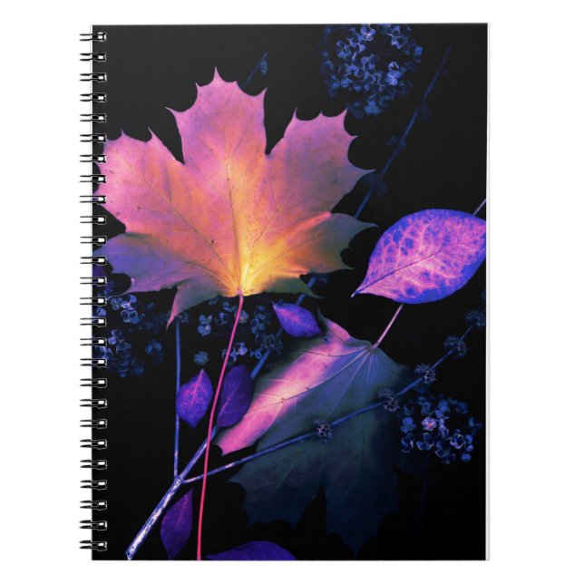 Autumn Leaves in Neon Notebook (Front)