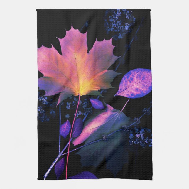 Autumn Leaves in Neon Towel (Vertical)