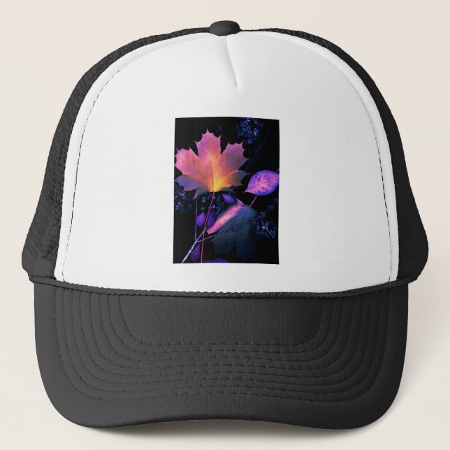 Autumn Leaves in Neon Trucker Hat (Front)