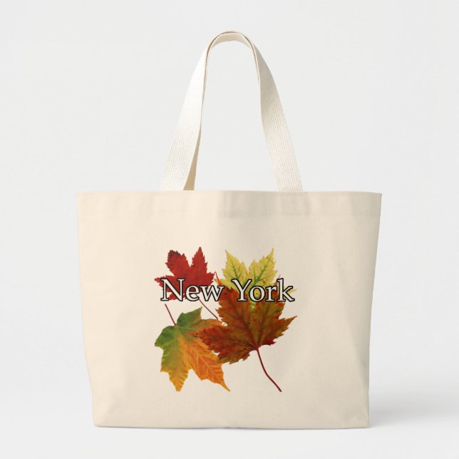 AUTUMN LEAVES IN NEW YORK LARGE TOTE BAG (Front)