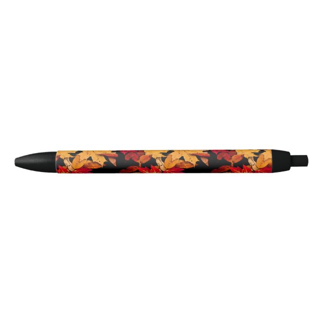 Autumn Leaves in Red Orange Yellow Brown Pen (Front)