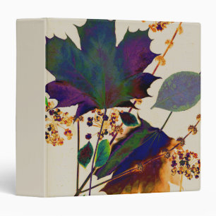 Autumn Leaves in Royal Colors 3 Ring Binder