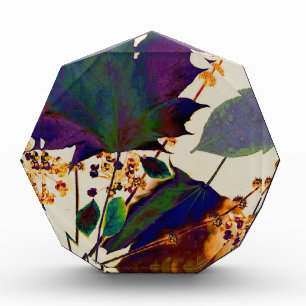 Autumn Leaves in Royal Colors Acrylic Award