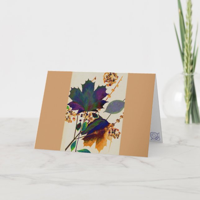 Autumn Leaves in Royal Colors Card (Front)