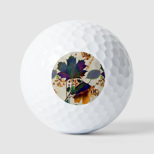 Autumn Leaves in Royal Colors Golf Balls (Front)