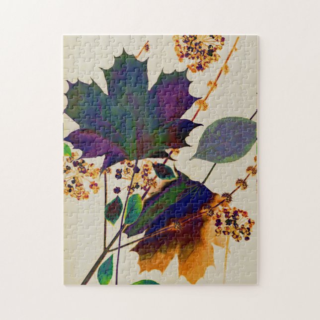 Autumn Leaves in Royal Colors Jigsaw Puzzle (Vertical)