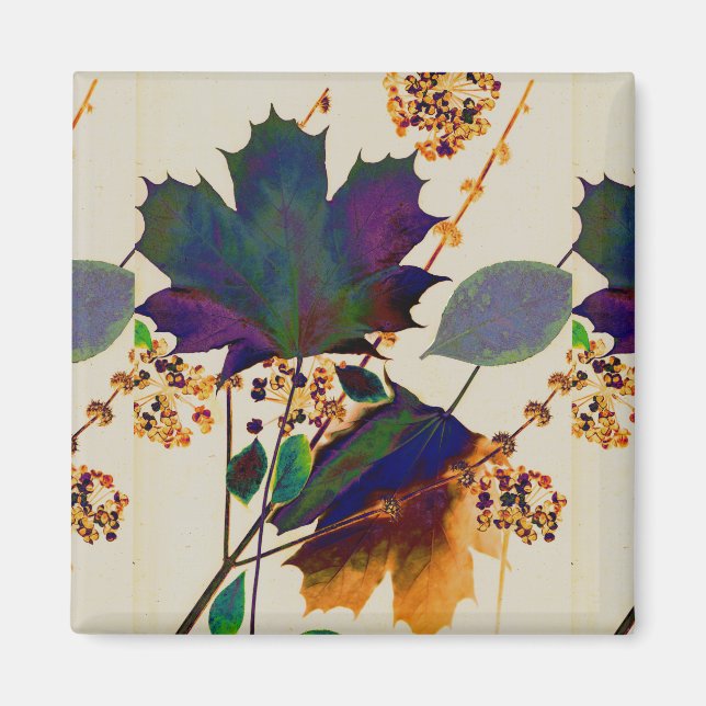 Autumn Leaves in Royal Colors Magnet (Front)