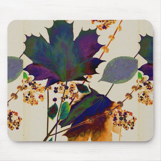 Autumn Leaves in Royal Colors Mouse Pad (Front)