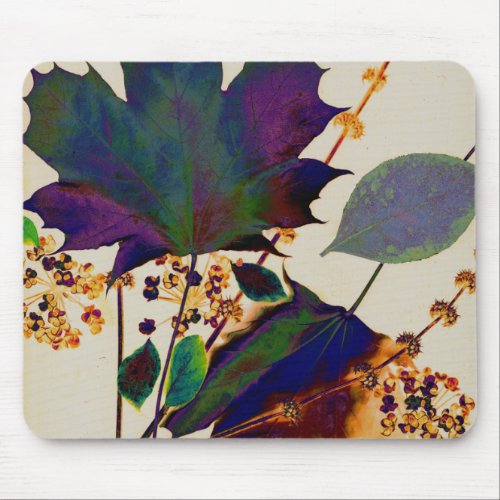 Autumn Leaves in Royal Colors Mouse Pad