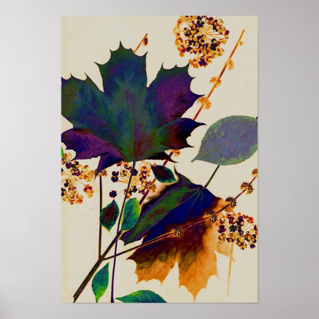 Autumn Leaves in Royal Colors Poster (Front)