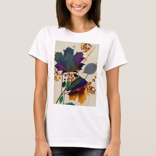 Autumn Leaves in Royal Colors T-Shirt (Front)