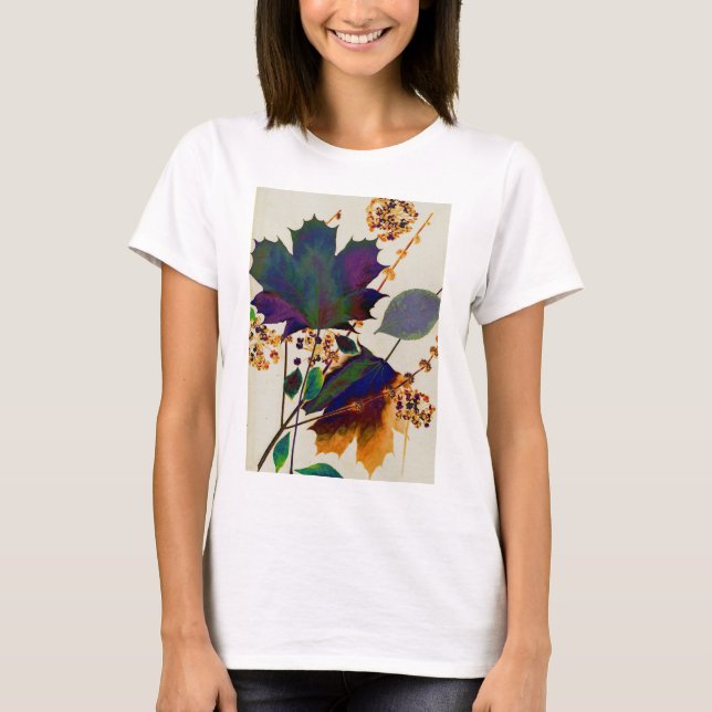 Autumn Leaves in Royal Colors T-Shirt (Front)